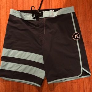 Mens Dark Grey/Light Blue Hurley Boardshorts